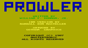 Prowler for IBM PC/Compatibles - Game credits.