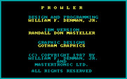 Prowler for IBM PC/Compatibles - Additional game credits screen.