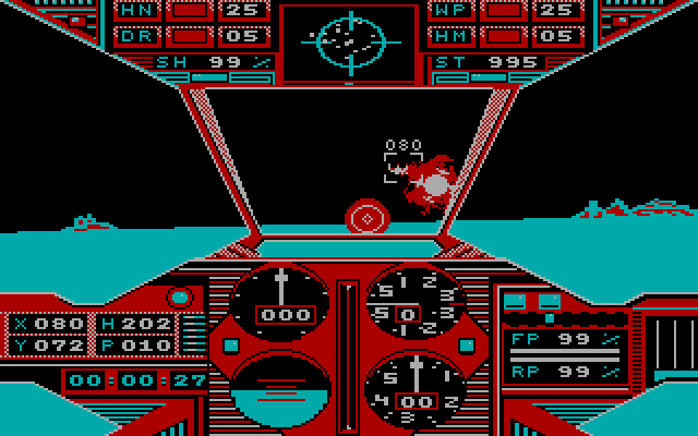 Prowler IBM PC/Compatibles Screenshot: Under attack from above!
