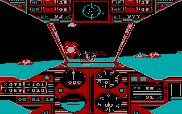 Prowler IBM PC/Compatibles Screenshot: Attempting to dodge enemy fire...