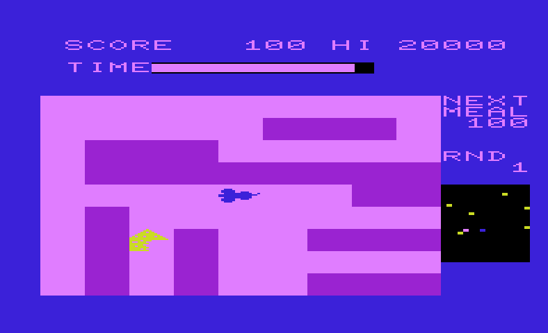 Radar Ratrace Commodore VIC-20 Screenshot: Here's a piece of cheese.