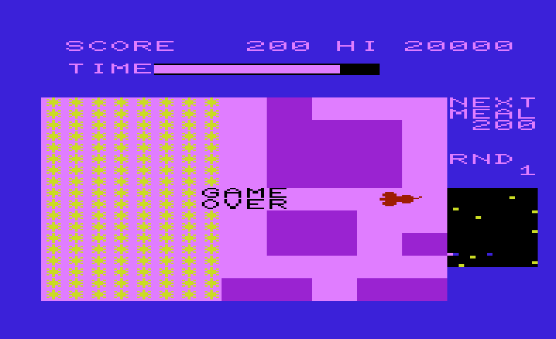 Radar Ratrace Commodore VIC-20 Screenshot: Game over.