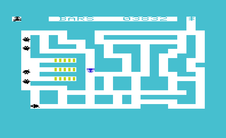 Raid on Fort Knox Commodore VIC-20 Screenshot: The gold is now well guarded.