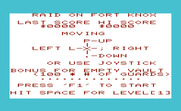 Raid on Fort Knox for Commodore VIC-20 - Game instructions.