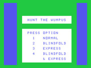 Hunt the Wumpus for TI-99/4A - Select a game option...