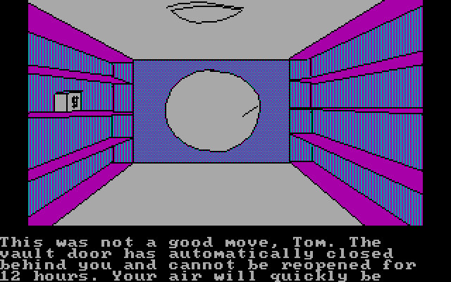 Alpine Encounter, The IBM PC/Compatibles Screenshot: Trapped in a vault.