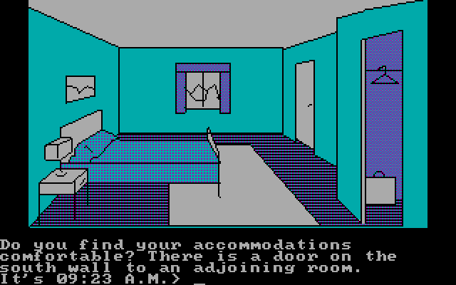 Alpine Encounter, The IBM PC/Compatibles Screenshot: Luxury accommodations.