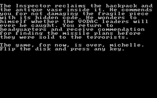 Alpine Encounter, The IBM PC/Compatibles Screenshot: Mission accomplished!
