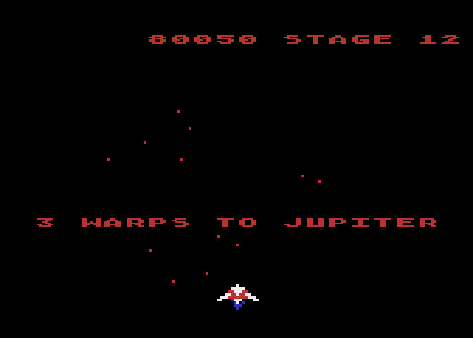 Gyruss Atari 8-bit Screenshot: Ready for Jupiter?