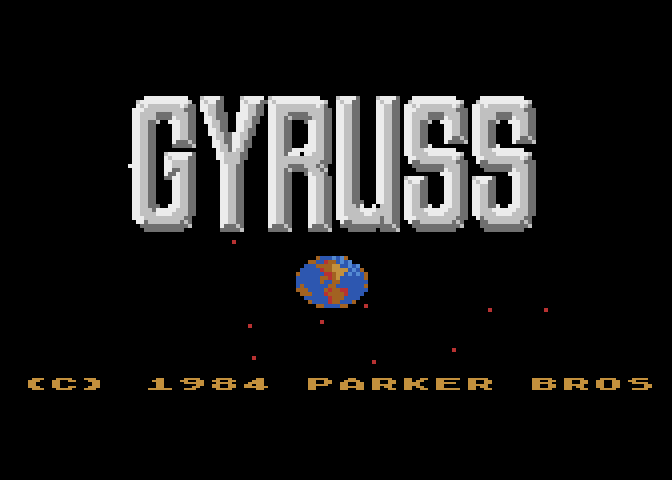 Gyruss Atari 8-bit Screenshot: Gyruss Title screen.