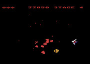 Gyruss for Atari 8-bit - Watch out for Asteroids, they can't be destroyed...