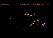 Gyruss for Atari 8-bit - The players ship can circle the entire screen.