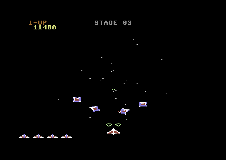 Gyruss Commodore 64 Screenshot: Chance stage.