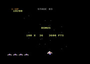 Gyruss for Commodore 64 - Bonus points following the chance stage.
