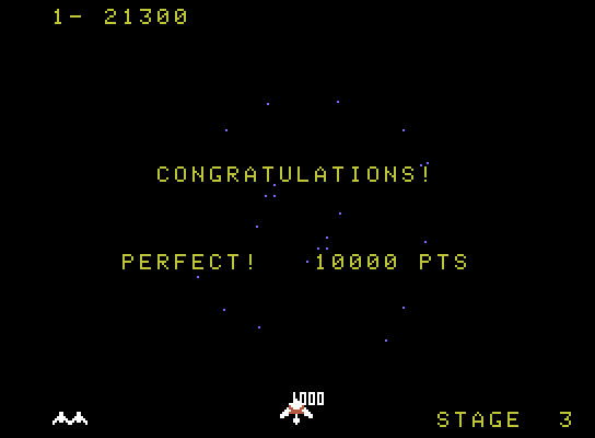 Gyruss ColecoVision Screenshot: Chance stage results...
