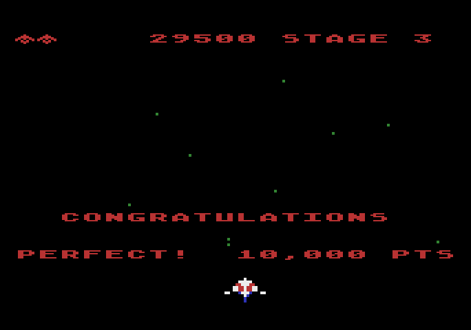 Gyruss Atari 5200 Screenshot: A perfect score!