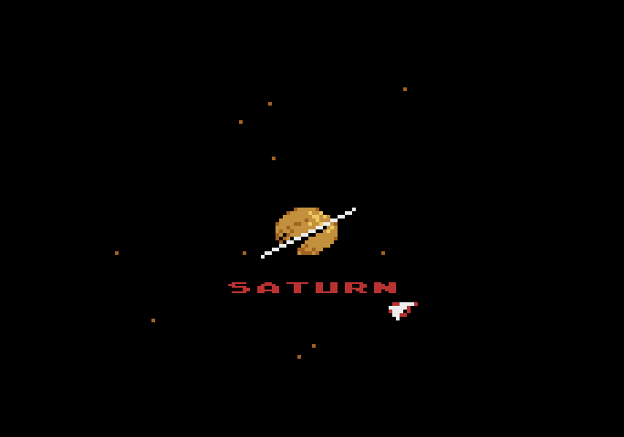 Gyruss Atari 5200 Screenshot: Arriving at Saturn...