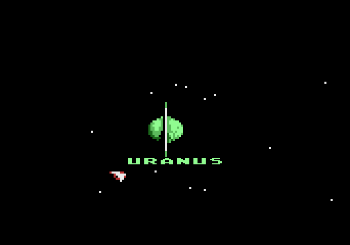 Gyruss Atari 5200 Screenshot: Arrived at Uranus...