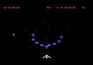Gyruss for Atari 5200 - The first wave of enemy ships appears.
