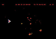 Gyruss for Atari 5200 - Those enemies in a pair have a force field between them...don't get caught there!