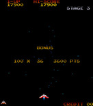 Gyruss for Arcade - Chance stage bonus points...