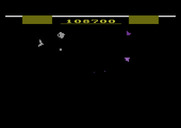 Gyruss for Atari 2600 - On later levels asteroids appear often.