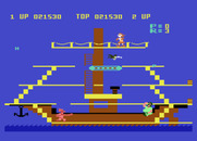Popeye for Atari 8-bit - When you eat spinach, you can punch Brutus off of the screen...