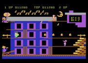 Popeye for Atari 8-bit - Dodge bottles and anything else thrown at you...