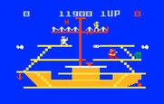 Popeye for Intellivision - Catch falling letters on the pirate ship level.