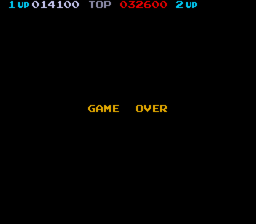 Popeye Arcade Screenshot: Game over.