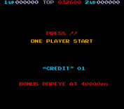 Popeye for Arcade - Press start to begin!