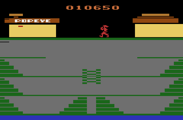 Popeye Atari 2600 Screenshot: Game over.