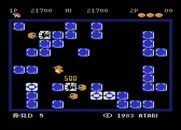 Pengo for Atari 8-bit - Earn bonus points for crusing ice blocks with Sno Bee eggs.