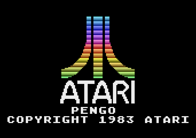 Pengo Atari 5200 Screenshot: Atari logo and game title.