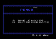 Pengo for Atari 5200 - Title screen and game options.