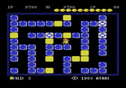 Pengo for Atari 5200 - When a round starts ice blocks with snow bee eggs flash a different color.