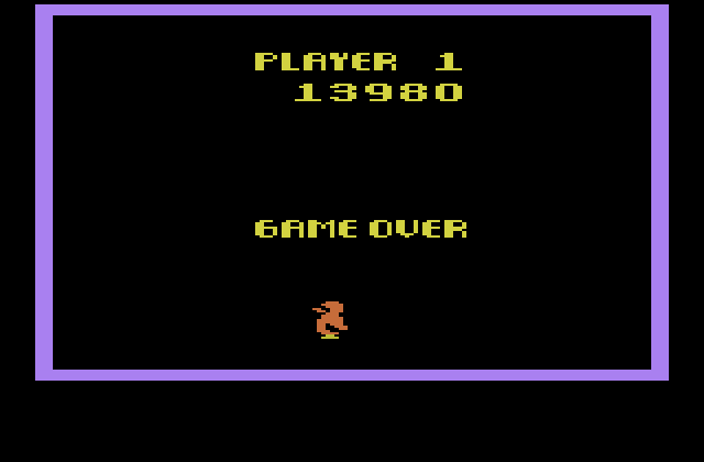 Pengo Atari 2600 Screenshot: Game over.