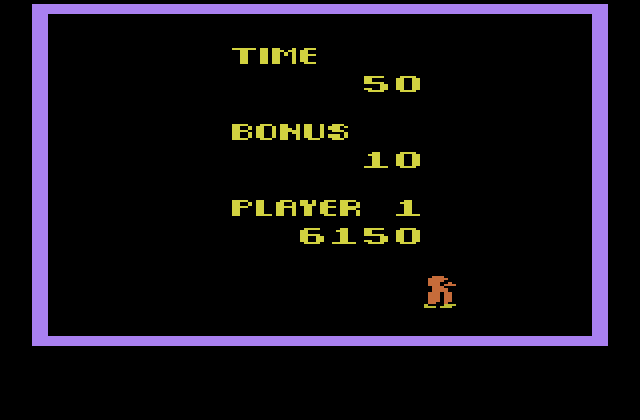 Pengo Atari 2600 Screenshot: Round 1 complete!