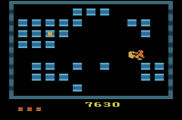 Pengo Atari 2600 Screenshot: Oh no, I've been caught!
