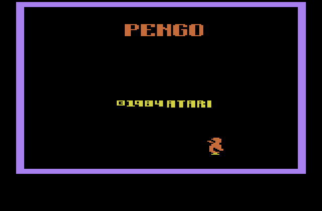 Pengo Atari 2600 Screenshot: Title screen.