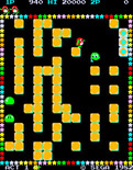 Pengo for Arcade - The screen flashes different colors rapidly when you align diamond blocks.