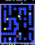 Pengo for Arcade - The sno-bees become trickier as the game progresses.