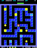 Pengo for Arcade - The blocks flashing yellow have sno-bee eggs in them.
