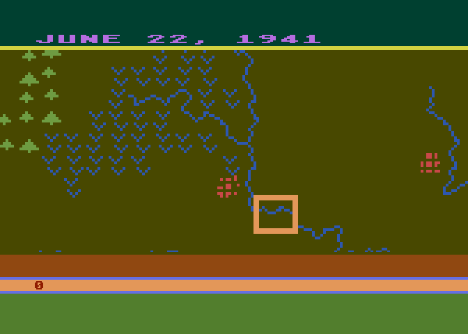 Eastern Front (1941) Atari 8-bit Screenshot: Scanning the map...