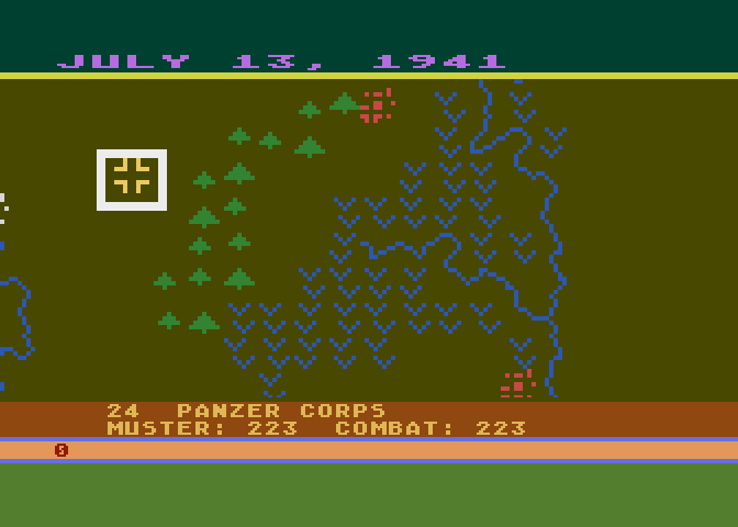 Eastern Front (1941) Atari 8-bit Screenshot: Examining a unit...
