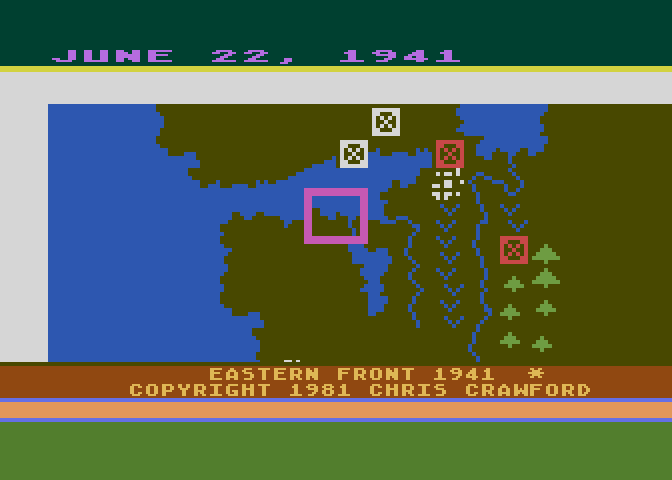 Eastern Front (1941) Atari 8-bit Screenshot: Title screen.