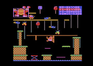 Donkey Kong Junior for Atari 8-bit - Hanging on to reach the other side of this gap.
