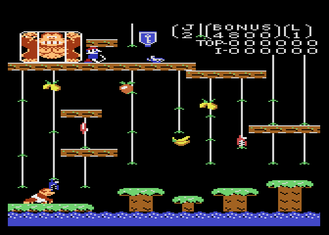 Donkey Kong Junior Atari 7800 Screenshot: Game start.