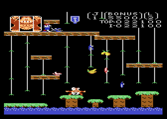 Donkey Kong Junior Atari 7800 Screenshot: Fell of the rope and lost a life...