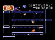 Donkey Kong Junior for Atari 7800 - Running along the 3rd level platform.